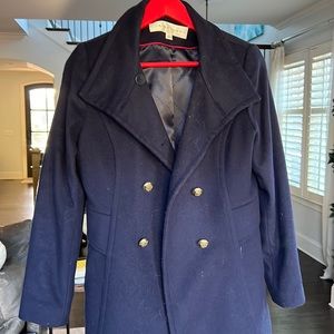 Navy blue and wool pea coat